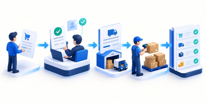 Tổ chức quy trình đề nghị, duyệt mua, đặt hàng và nhận hàng