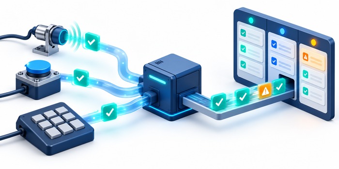 Thu thập sản lượng bằng cảm biến, nút nhấn và keypad để giảm ghi chép thủ công