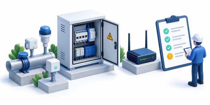 Tích hợp thiết bị tại xưởng: phối hợp nguồn điện, kết nối và nghiệm thu dữ liệu