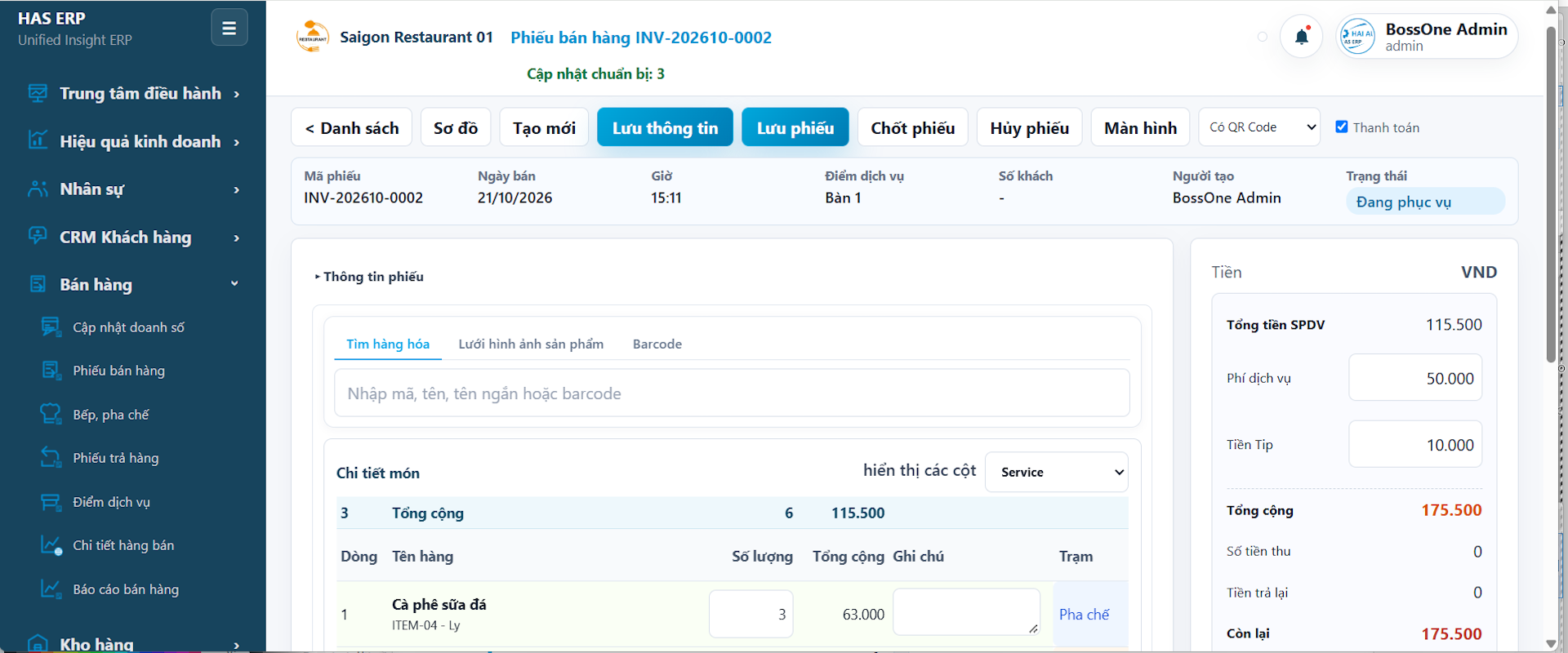 HAS ERP Web — Nghiệp vụ